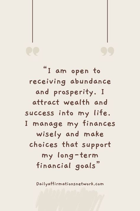 Open yourself to the flow of abundance and prosperity. By attracting wealth and success, and managing your finances wisely, you lay the foundation for long-term financial stability. This affirmation encourages a prosperous mindset and wise decision-making. Attracting Wealth, Self Concept, Financial Stability, Attract Wealth, The Foundation, Financial Goals, Affirmations, Finance, Encouragement