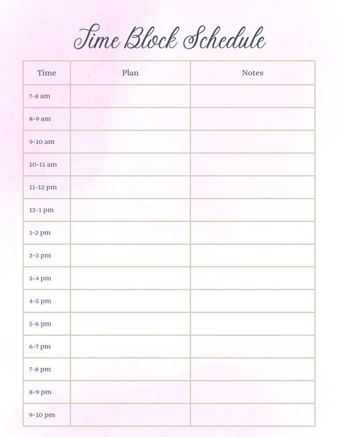 Time Blocking Schedule Template, Time Blocking Printable Free, Time Block Template, Block Schedule Template, Time Blocking Template, Time Blocking Printable, Time Blocking Schedule, Business Strategy Management, Flower Templates Printable