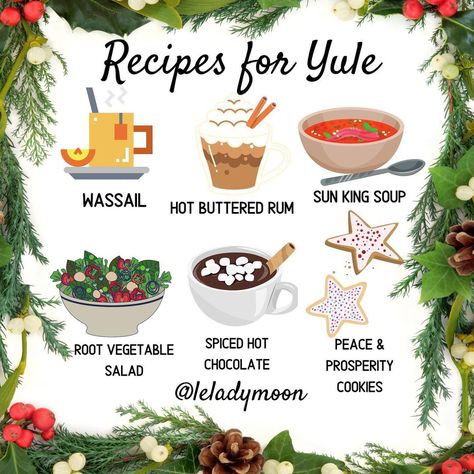 Yule Recipes Dinners, Yule Food, Holiday Calender, Winter Equinox, Wicca Holidays, Witch Meme, Yule Traditions, Yule Crafts, Yule Celebration