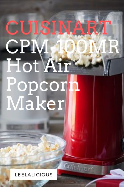 The Cuisinart CPM0100 MR Hot Air Popcorn Maker is the best selling air popper on Amazon. For a good reason! It's an elegant small appliance that makes up to 10 cups of popcorn in less than 3 minutes with just hot air. Find out if it is a good fit for your needs! #popcorn #smallappliance #appliance #airpopper #popper #homemade #snack #review #cuisinart Cuisinart Popcorn Maker, Air Popcorn Maker, How To Make Popcorn, Air Popper, Popcorn Makers, Homemade Popcorn, Best Popcorn, Popcorn Popper, Small Appliance