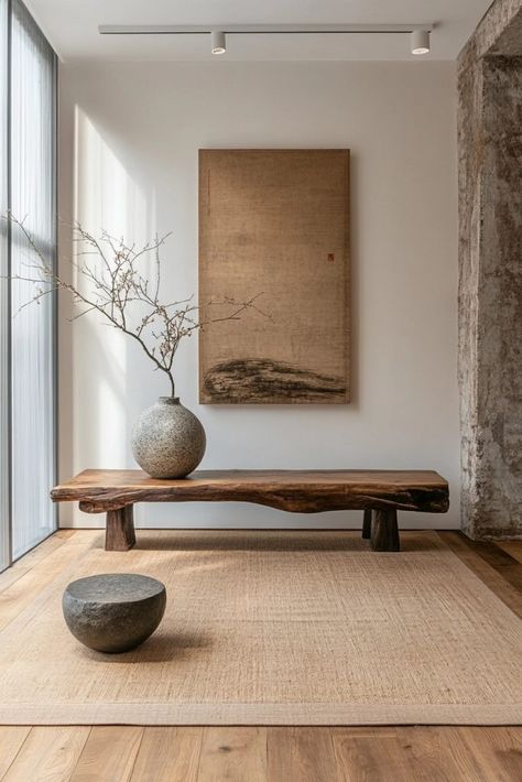 29 Scandinavian Japanese Interior Ideas for a Zen-Inspired Home 1 Japanese Storage Solutions, Scandinavian Japanese Interior, Japanese Zen Interior, Japanese Entryway, Zen Style Interior, Zen Meditation Space, Scandinavian Loft, Japanese Storage, Japanese Garden Landscape