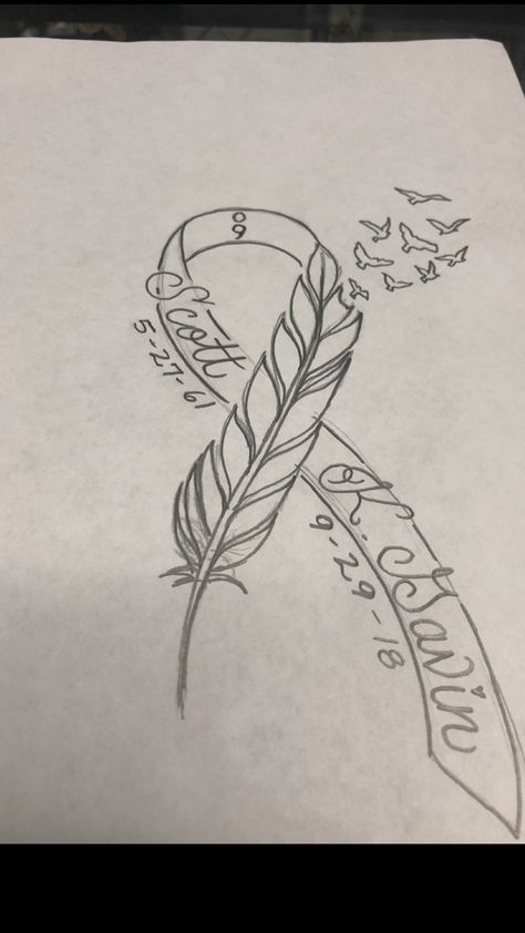 Purple Memorial Tattoo, Memorial Ribbon Tattoos, Purple Ribbon Tattoos, Tattoos To Honor Mom, Tattoos For Women Small Meaningful, Strong Tattoos, Date Tattoos, Ribbon Tattoos, Remembrance Tattoos