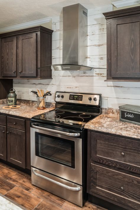 KB-3241 | Kabco Builders Dark Brown Kitchen Cabinets, Kitchen With Dark Cabinets, Kitchen Cabinets And Backsplash, Espresso Kitchen Cabinets, Brown Kitchen Cabinets, Brown Cabinets, Farmhouse Kitchen Cabinets, Dark Kitchen, Espresso Bar