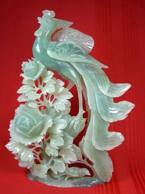 Maquette Render, Culture Sculpture, Vermilion Bird, Birds On Tree, Floral Sculpture, Chinese Dragon Art, Chinese Lacquer, Carved Gemstones, Chinese Sculpture