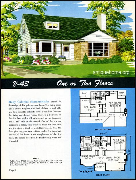 https://flic.kr/p/M5f34S | 1949 National Home Style Trends Small Farmhouse Floor Plans, Ranch Farmhouse Plans, 60 House, 1940 House, 1940s House, Mid Century House Plans, 1940s Home, House Plans With Photos, Vintage House Plans