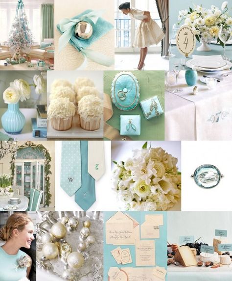 teal, cream, and brown Pale Yellow Wedding, Silver Winter Wedding, Tiffany Blue Wedding Theme, Tiffany Blue Weddings, Blue And White Wedding, Tiffany Party, Tiffany Blue Wedding, Blue Wedding Inspiration, Tiffany Wedding