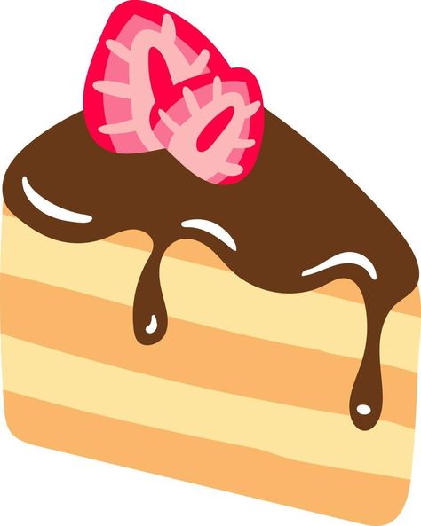 Slice of cake with chocolate and strawberry semi flat color vector object. Dessert portion. Full sized item on white. Bakery simple cartoon style illustration for web graphic design and animation Vector Snowflake, Chocolate And Strawberry, Slice Of Cake, Advertisement Design, Design Cake, Cake Slice, Web Graphic Design, Simple Cartoon, Color Vector