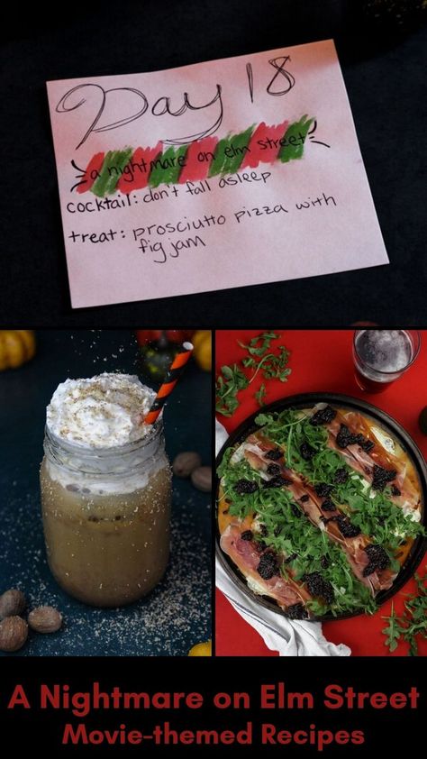 a nightmare on elm street recipes Halloween Dinner And A Movie, Iced Pumpkin Coffee, Pumpkin Spice Simple Syrup, Movie Inspired Recipes, Halloween Date Night, Street Recipes, Movie Night Dinner, Diy Dinner, Disney Dinner