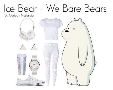 "Ice Bear - We Bare Bears" by kyoung-i ❤ liked on Polyvore featuring WithChic, Converse, Jennifer Meyer Jewelry, Frends, Miss Selfridge and RE/DONE We Bear Bears Costume, We Bare Bears Outfit, We Bare Bears Costume, Ice Bear We Bare Bears, Bear Bears, Everyday Cosplay, Ice Bear, Jeans And Converse, Ice Bears