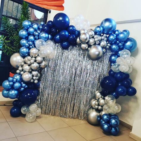 30 Shades Of Blue Birthday Party, Royal Blue Quince Backdrop, Blue Party Decorations For Women, Blue Party Ideas Decoration, Royal Blue Balloons Decoration, Blue Prom Decorations, Blue Silver Party Decorations, Silver And Blue Decorations, Royal Blue And Silver Party Decorations