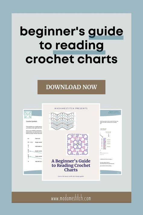 The Beginner's Guide to Reading Crochet Charts is perfect for crocheters of any skill level. You'll find all the basics about crochet charts along with helpful tips about how to become proficient at chart reading. By following this helpful how-to guide, you'll have a basic understanding of how crochet charts work and how to use them. Get your free beginner's guide today! #howtoreadcrochetcharts #beginnersguide How To Read Crochet Charts, How To Read A Crochet Chart, How To Read Crochet Graphs, Crochet Knowledge Chart, How To Read Crochet Patterns, Crochet Stitches Chart, Crochet Charts, Crochet Pattern Instructions, Crochet Graph