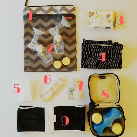 Find out what Working/Nursing Mama essentials are in my PUMPING BAG! Pumping And Breastfeeding Schedule, Pumping Bag, Working Mom Routine, Infant Daycare, Daycare Bag, Starting A Daycare, Mom Routine, Pumping At Work, Backpack Organization