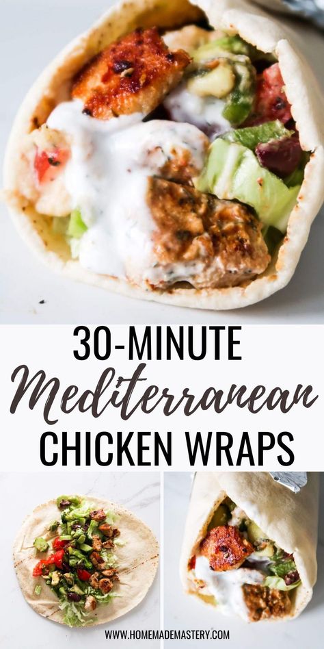 Recipes After Open Heart Surgery, Healthy Gyros, Healthy Chicken Wraps, Gyros Recipe, Mediterranean Diet Food List, Mediterranean Recipes Healthy, Mediterranean Foods, Mediterranean Diet Recipes Dinners, Chicken Salads