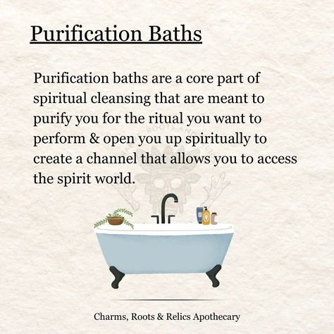 The difference between a regular bath and a spiritual bath is the intention that goes into it. Whether or not you have an impressive collection of herbs, you can still maintain good spiritual hygiene by cleansing your energetic field as often as needed. I'd like to create a series specifically for purification baths that goes into the specific herbs used for various intentions, how to set yourself up mentally and emotionally for the cleansing ritual and what to do with the ritual remnants. ... Spiritual Hygiene, Spiritual Crafts, Spiritual Cleansing Bath, Shower Ritual, Spiritual Baths, African Traditional Religions, Therapy Business, Massage Therapy Business, Cleansing Ritual