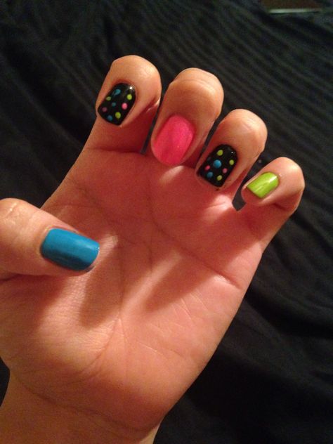 My 80's nails 80s Nails Designs Simple, 80s Style Nails, 80s Nails Designs Neon, 90s Nails Designs, 80s Nails Designs, 80s Nails 1980s, 80s Inspired Nails, 80’s Nails, 80s Nail Designs