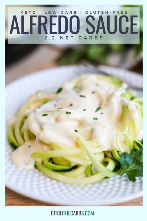 Keto Alfredo Sauce Recipe, Gluten Free Alfredo Sauce, Keto Alfredo, Homemade White Sauce, Keto Alfredo Sauce, Keto Pasta, Keto Sauces, Keto Sides, Lazy Keto