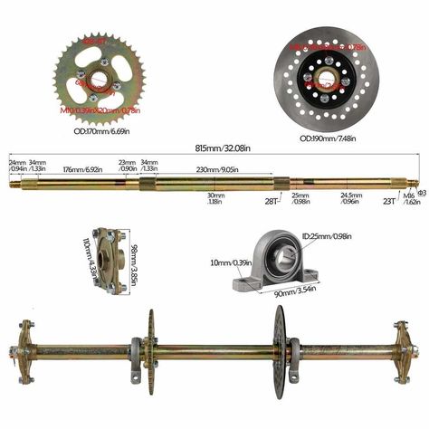 850mm rear axle assembly with bearing sprocket seat 4hole Wheel hubFit For DIY UTV ATV Buggy Bike Parts|ATV Parts & Accessories| - AliExpress Go Kart Wheels, Drift Trike Frame, Atv Four Wheelers, Junkyard Cars, Go Kart Frame, Go Kart Plans, Go Kart Buggy, Trike Bicycle, Go Kart Parts