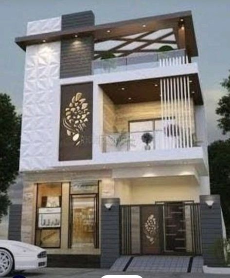 House Design 3d, Indian House Exterior Design, House Outer Design, Small House Elevation, Small House Front Design, House Balcony Design, Small House Elevation Design, Small House Design Exterior, Modern House Facades