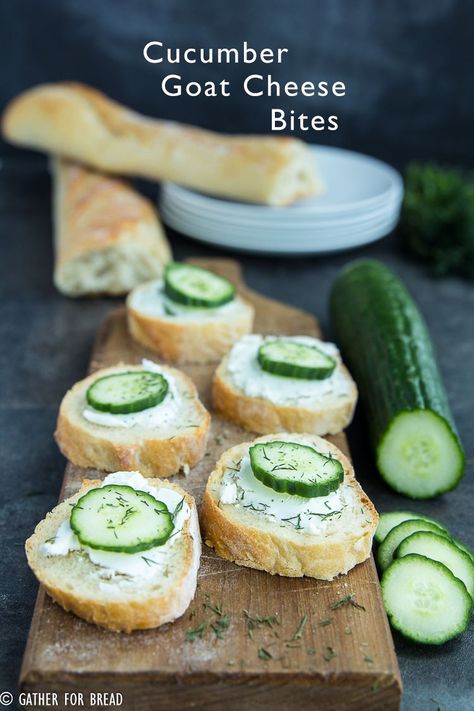 Cucumber Goat Cheese Sandwich Bites Brie Cheese Appetizer, Goat Cheese Sandwich, Sandwich Bites, Cucumber Goat Cheese, Cucumber Drink, Cucumber Appetizers, Awesome Appetizers, Quick Bites, Goat Cheese Recipes