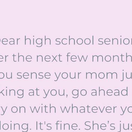 Raising Teens Today on Instagram: "Carry on... mama's just soaking you up. 💜
@guiltychocoholicmama on Facebook
.
.
.
#highschoolseniors #seniors #momsofseniors #momsofhighschoolers #highschoolers #senioryear #graduates #graduating #graudation #momquote #dearhighschoolseniors #mothersofseniors #tendermamamoments #mommoments #motherhoodjourney #mamaquote #mumsofseniors #parentsofhighschoolers #mamasheart #momlovesyou" Senior Year Mom Quotes, Mom Of Senior Quote, Senior Daughter Quotes Mom, Senior Mom Quotes, Teen Mom Quotes, Mama Quotes, Senior Quotes, Motherhood Journey