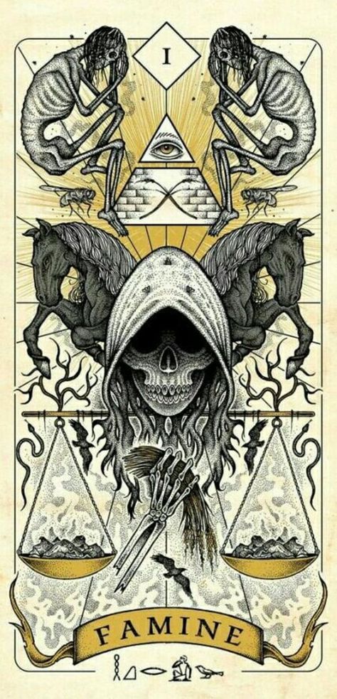 Pestilence | Four Horsemen Of The Apocalypse | Know Your Meme Apocalypse Tattoo, Tarot Card Artwork, Four Horsemen Of The Apocalypse, 4 Horsemen, Four Horseman, X Men Apocalypse, Apocalypse Art, Horsemen Of The Apocalypse, Theme Tattoo