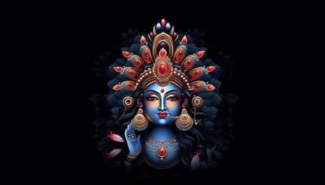 Beautiful maa kali goddess on black back... | Premium Photo #Freepik #photo #kali #indian-god #hindu-god #navratri-background Bengali Durga Puja Photography, Kali Wallpaper, Navratri Background, Anime Computer, Maa Kali Images, God Hindu, Anime Computer Wallpaper, Maa Image, Shivaji Maharaj Hd Wallpaper