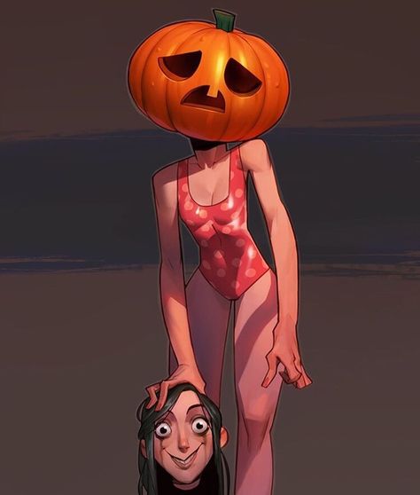 Character Art Ideas, Pumpkin Carving Inspo, Pumpkin Illustration Halloween, Max Grecke, Pumpkin Girl, Pumpkin Scary, Pumpkin Drawing, Pumpkin Illustration, Drawing Digital Art