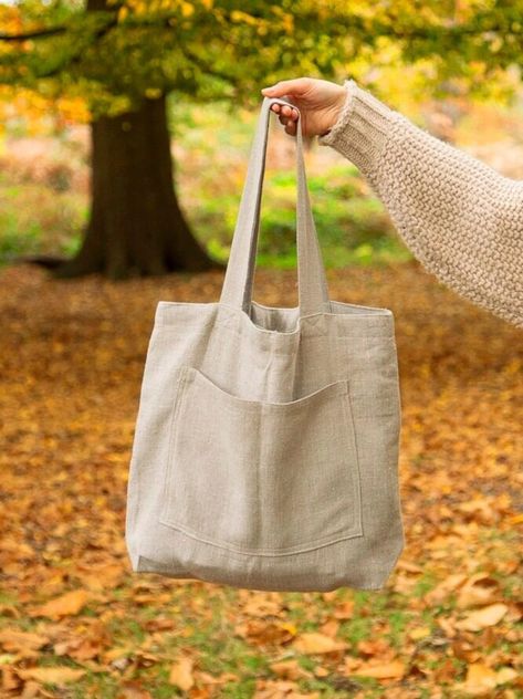 Eco-friendly Linen Tote With Pockets: Limited Edition Summer Bag Made From 100% Linen - Etsy UK Tote With Pockets, Shopping Tote Bags, Linen Tote Bag, Duffel Bag Backpack, Purse Backpack, Sustainable Shopping, Wholesale Gifts, Summer Bag, Eco Bag