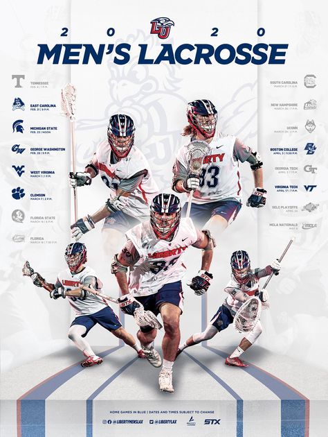 Lacrosse Poster Ideas, Sports Schedule Graphic Design, Sports Commitment Graphic, School Sports Posters, Lacrosse Signs For Games Posters, Sports Schedule Graphic, Sports Marketing Design, Sports Design Layout, Vintage Lacrosse Poster