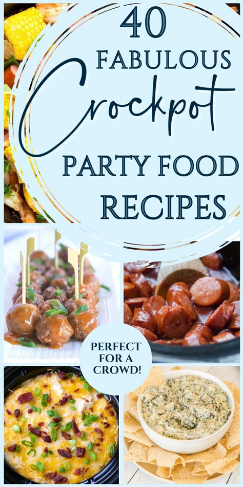 Slow Cooker Party Recipes, Slow Cooker Party Food, Crockpot Potluck, Crockpot Party, Crockpot Party Food, Crockpot Appetizers, Party Food Recipes, Easy Party Food, Potluck Dishes