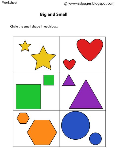 Big and Small Worksheets Big And Small Worksheets, Volume Math, Shapes Kindergarten, Cursive Words, Homeschool Preschool Activities, Literacy Worksheets, Kindergarten Curriculum, Preschool Writing, Phonics Kindergarten