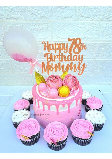 78th Birthday Cake, Happy 78th Birthday, 78th Birthday, 78 Birthday, Pink Cake, Cake Designs, Cupcake Cakes, Cupcake, Birthday Cake