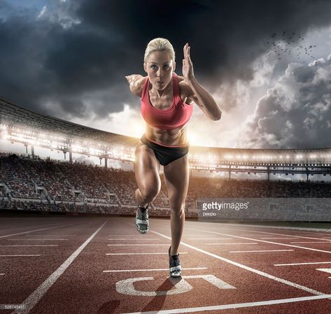 Stock Photo : woman sprinting Shape Magazine, Running Inspiration, Half Marathon Training, Running Tips, Interval Training, Marathon Training, Running Motivation, Action Poses, Just Run