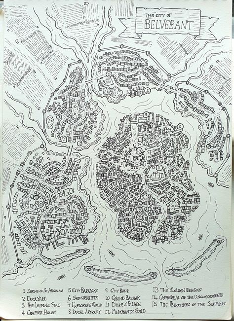 Fantasy Venice, City Map Drawing, Urban Sprawl, Map Drawing, Map Sketch, Village Map, Imaginary Maps, Fantasy City Map, Fantasy Map Making