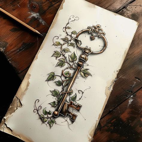 Key Tattoo Outlines – IMAGELLA Feminine Key Tattoo, Fancy Lines Design, Lock And Key Art, Framing Tattoos, Key Tattoo Men, Gallery Wall Tattoo, Key Tattoo Designs Vintage, Steampunk Key Tattoo, Magic Tattoo Witches