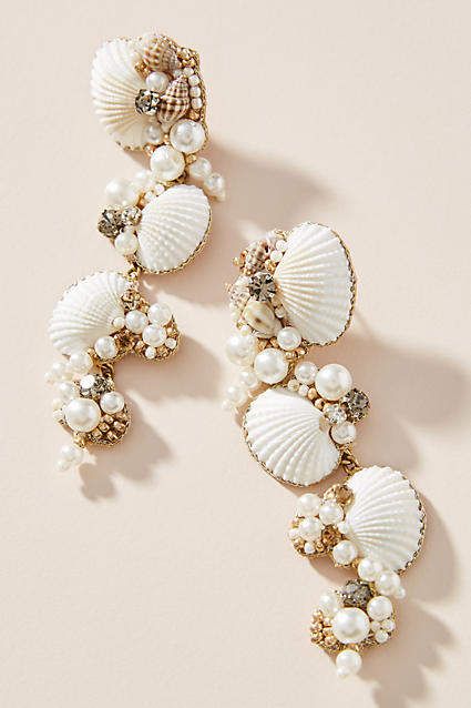 Deepa Aliyah Drop Earrings #ad #AnthroFave #AnthroRegistry Anthropologie #Anthropologie  #Antro #musthave #styleinspiration  #ootd #newarrivals #outfitideas #wishlist #bohostyle #bohooutfit #bohemian Shells Jewellery, Sea Shell Jewellery, Shell Jewellery, Sea Jewelry, Fancy Jewellery Designs, Indian Jewellery Design Earrings, Seashell Jewelry, Handmade Fashion Jewelry, Beaded Drop Earrings