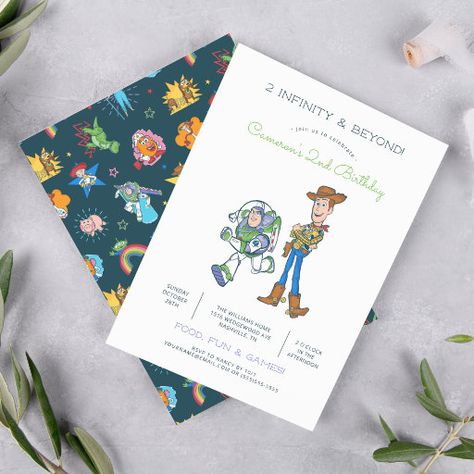 Woody Birthday, Buzz Lightyear Birthday, Toy Story Invitations, 2nd Birthday Party For Boys, Twins Baby Shower Invitations, 2nd Birthday Party Themes, Toy Story Birthday Party, 2nd Birthday Invitations, Birthday Toys