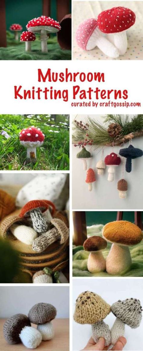 Mushroom Knitting, Mushroom Patterns, Amigurumi Mushroom, Mushroom Crafts, Crochet Mushroom, Gnome Gift, Autumn Crafts, For My Daughter, Free Knitting Pattern