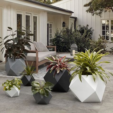 Miranda House, Patio Renovation, Modern Planters Outdoor, Modern Planter, Jungle Vibes, Garden Wallpaper, Indoor Outdoor Planter, Outdoor Planter, Modern Backyard