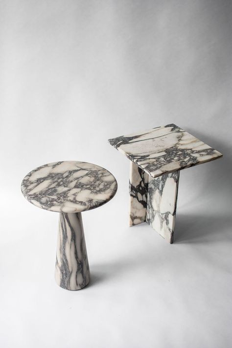 Custom calacatta viola monet marble side end bedside tables Monet Marble, Marble Stools, Calacatta Viola Marble, Viola Marble, Marble Tables, Entry Console Table, Calacatta Viola, Pedestal Side Table, Marble Furniture