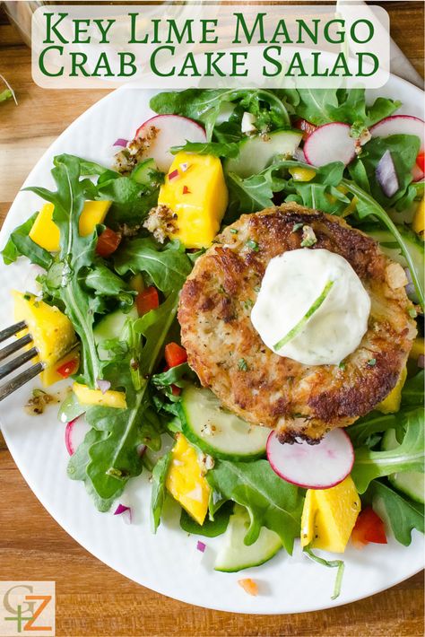 Crab Cake Sides, Crab Cake Salad, Salad Cake, Catfish Recipes, Mango Pudding, Mango Chutney, Crab Cake, Crab Salad, Mango Recipes