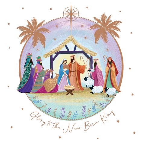 Nativity Scene Display, Nativity Crafts, Watercolor Christmas Cards, Christmas Nativity Scene, Christmas Drawing, Christmas 2022, Christmas Nativity, Copper Foil, Christmas Paintings