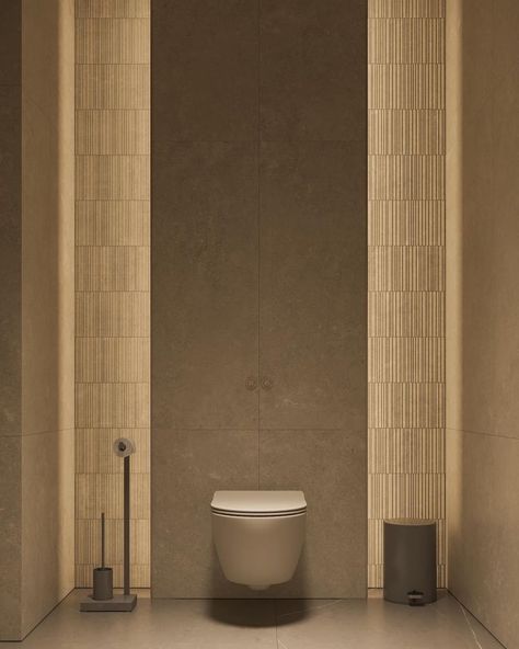 Luxury Restroom Design, Japanese Restroom, Minimal Toilet Design, Japandi Powder Room, Ceiling Design Bathroom, Wc Interior Design, Minimalist Toilets, Bathroom Niche, Interior Deisgn