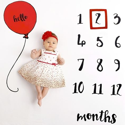 Growth Background, Newborn Baby Photography Ideas, Growth Photo, Blanket Photography, Baby Milestone Photos, Monthly Baby Pictures, Monthly Baby Photos, Baby Balloon, Baby Monthly Milestones