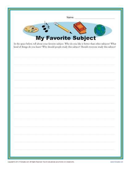 Gr3-4-My_Favorite_Subject 5th Grade Writing Prompts, Paragraph Writing Worksheets, 4th Grade Writing Prompts, 4th Grade Reading Worksheets, Creative Writing Worksheets, English Creative Writing, Fourth Grade Writing, Persuasive Writing Prompts, Narrative Writing Prompts