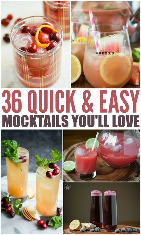 Virgin Cocktail Recipes, Drinks Alcohol Recipes Party, Mock Cocktails, Easy Mocktails, Alcohol Free Cocktails, Easy Mocktail Recipes, Virgin Cocktails, Planning A Baby Shower, Party Drinks Alcohol