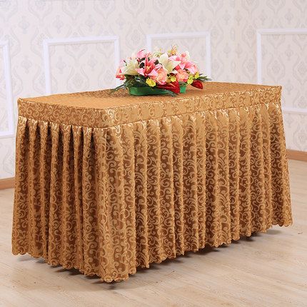 Custom-made hotel tablecloth meeting wedding banquet check-in table buffet thickening jacquard table skirting table cover Golden Anniversary Decorations, 50th Golden Anniversary, Table Skirting, Tablecloth Wedding, Table Buffet, Buffet Set, Table Overlays, Table Skirt, Anniversary Decorations