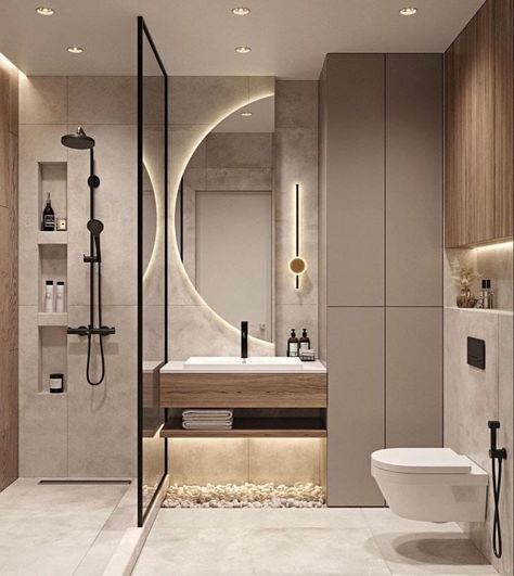 تصميم دورة مياه, Toilette Design, Small Bathroom Interior, Zen Bathroom, Bathroom Inspiration Modern, Bathroom Decor Luxury, Contemporary Bathroom Designs, Washroom Design, Bathroom Redesign