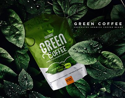 Green Coffee Packaging, Work Templates, Coffee Bag Design, Coffee Designs, Green Shakes, Packaging Graphic Design, Coffee Pack, Arabica Coffee Beans, Green Superfood