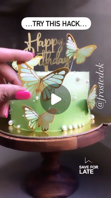 Frosted on Instagram: "🦋How to use paper butterflies on cake🦋 Episode 1 : Hack series  . Don’t put ur paper butterflies on cake directly. They gets loose while delivery. Try this hack and tag us. Hope this will help you.  . Follow us @frostedck for more hacks. . Flower wire by @ultimakes.india  Butterflies by @arifelamouldegrantroad  . #hack #hacks #hackoftheday #diy #newreels #reels #reel #reelsinstagram #reelitfeelit #reelsindia #reelsindia #reeloftheday #trending #trendingreels #trendy #trendings #cakehack #cakehacks #cake #viralreels #viral #viralvideos #video #cakedecorating #cakeofinstagram #instadaily #instagram" Cake With Butterfly Decorations, Pastel Butterfly Cake, Flower And Butterfly Cake, Butterfly Theme Cake, Butterfly Cake Decorations, Flower Wire, Cake Hacks, Butterfly Cake, Pastel Butterflies